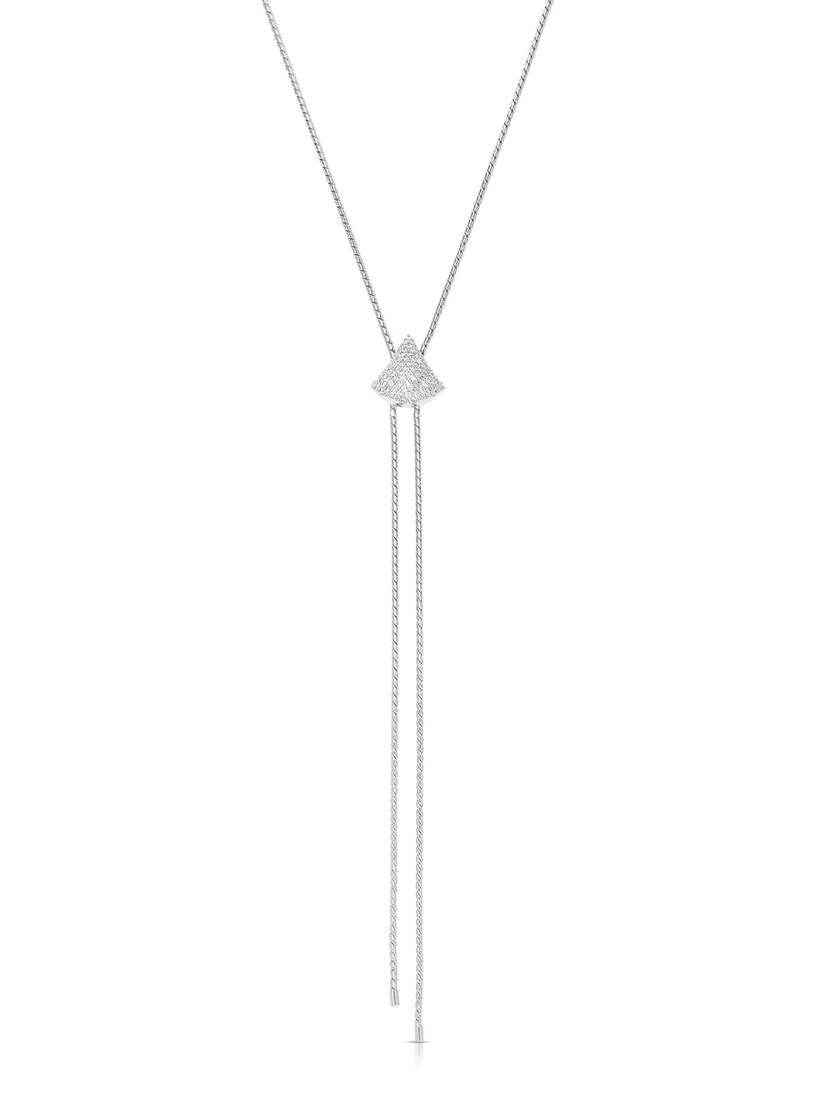 Pavé Shine Bolo Necklace - Clear Crystal with 18k Gold Plating | Ettika