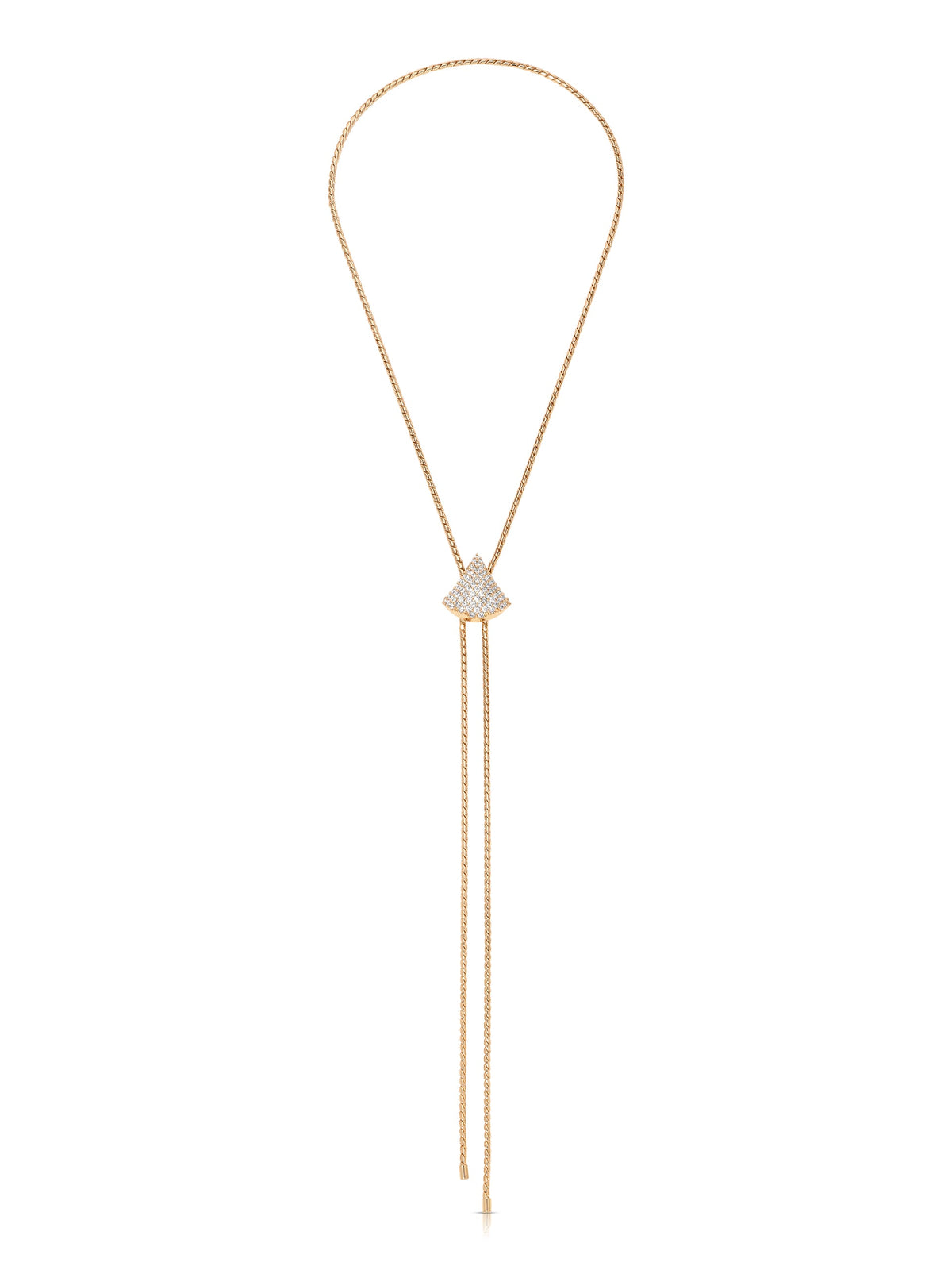 Pavé Shine Bolo Necklace - Clear Crystal with 18k Gold Plating | Ettika