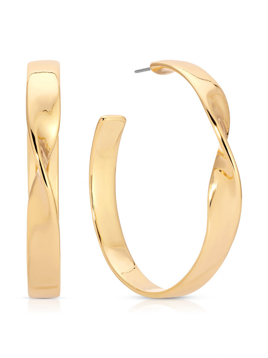 Heirloom Twist Large Hoops - 18k Gold Plated | Ettika