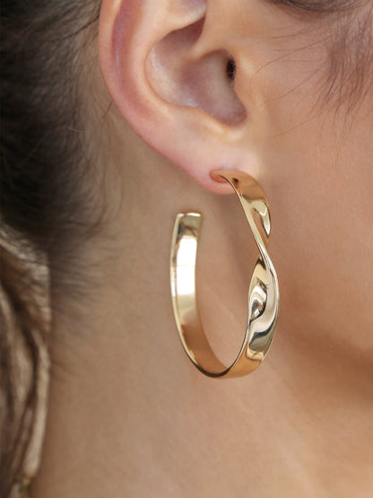 Heirloom Twist Large Hoops - 18k Gold Plated | Ettika