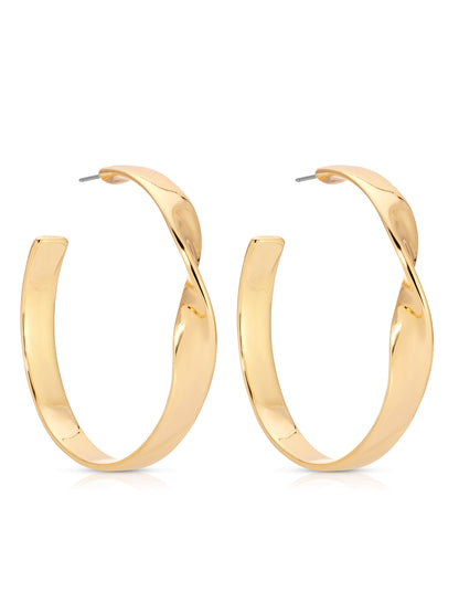 Heirloom Twist Large Hoops - 18k Gold Plated | Ettika
