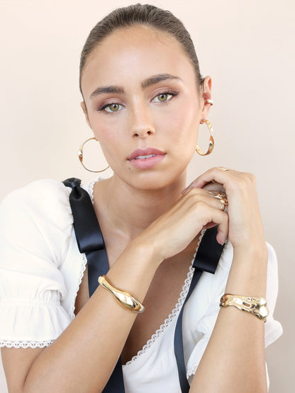 Heirloom Twist Large Hoops - 18k Gold Plated | Ettika