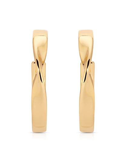 Heirloom Twist Medium Hoops - 18k Gold Plated | Ettika