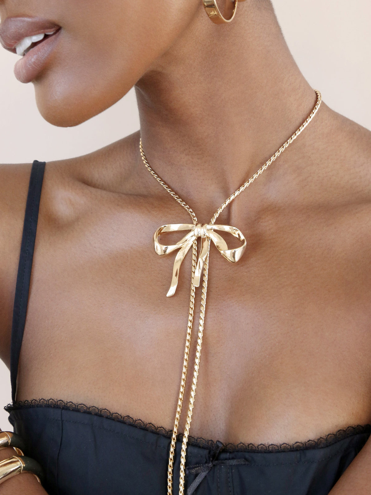 Bow Organica Bolo Necklace - 18k Gold Plated | Ettika