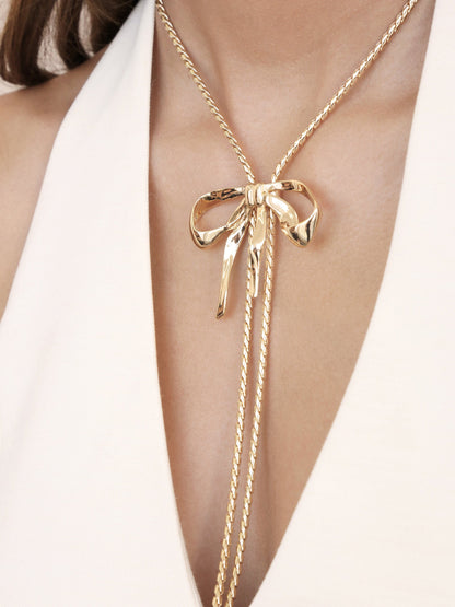 Bow Organica Bolo Necklace - 18k Gold Plated | Ettika