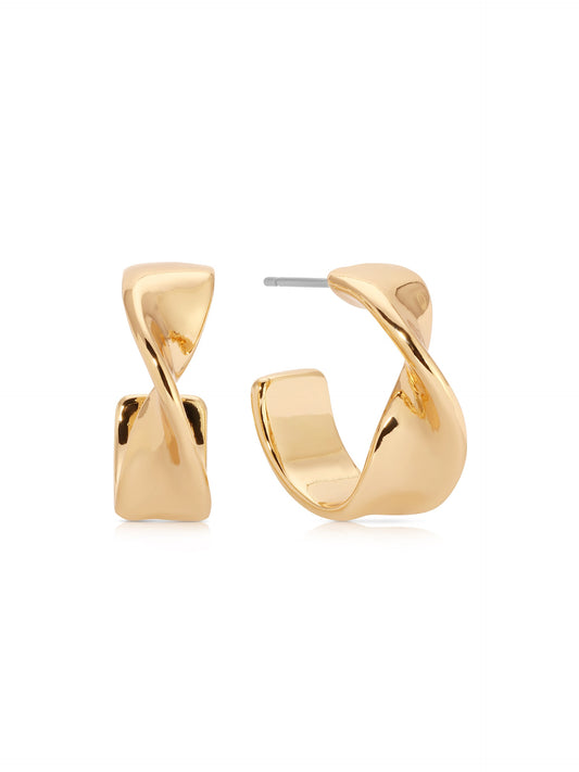 Heirloom Twist Small Hoops - 18k Gold Plated | Ettika