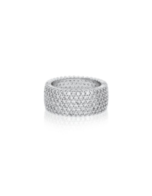 Crystal Thick Band Ring - Black Crystal with 18k Gold Plating | Ettika