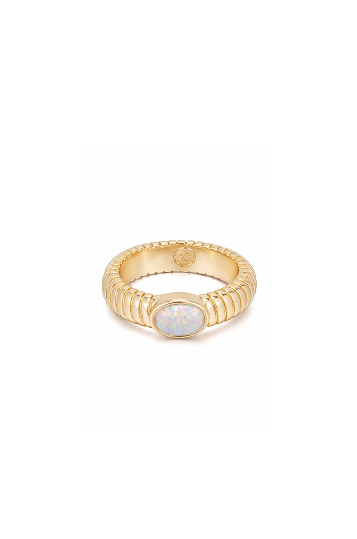 Opal Flex Ribbed Ring - Opal | Ettika