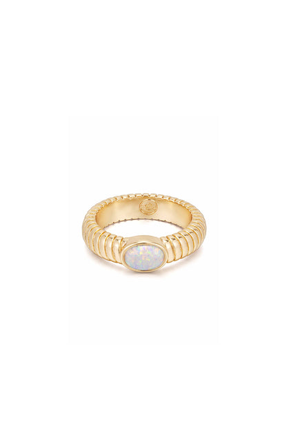 Opal Flex Ribbed Ring - Opal | Ettika