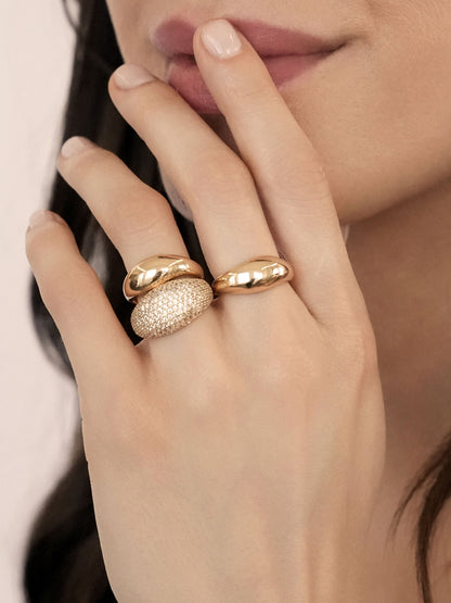 Timeless Glamour Ring Set - Clear Crystal with 18k Gold Plating | Ettika
