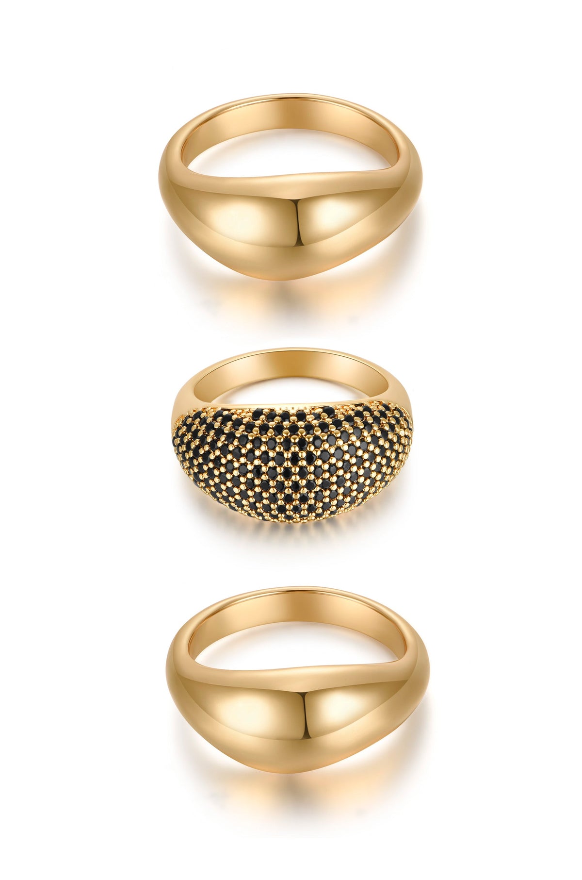 Timeless Glamour Ring Set - Clear Crystal with 18k Gold Plating | Ettika