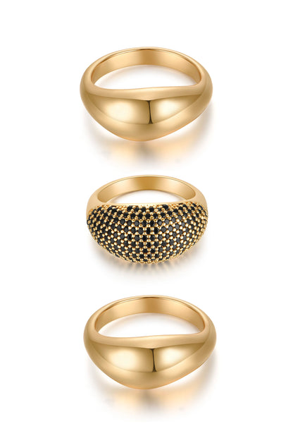 Timeless Glamour Ring Set - Clear Crystal with 18k Gold Plating | Ettika