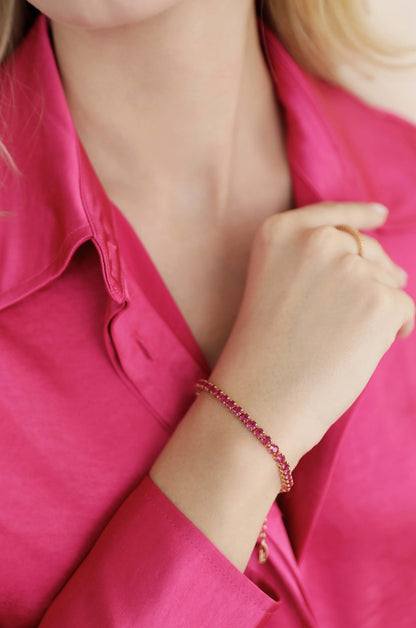 Giselle Sparkle Crystal Bracelet - Black Crystal with 18k Gold Plating | Ettika
