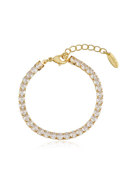 Giselle Sparkle Crystal Bracelet - Black Crystal with 18k Gold Plating | Ettika