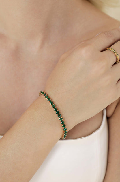 Giselle Sparkle Crystal Bracelet - Black Crystal with 18k Gold Plating | Ettika