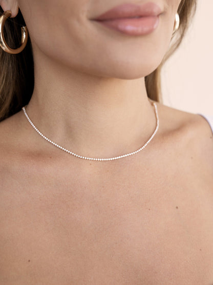 Adjustable Box Chain Necklace - Black Crystal with 18k Gold Plating | Ettika