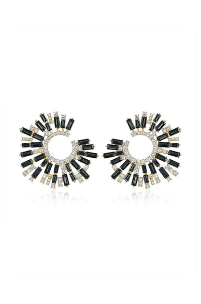 Opulent Stardust Earrings - Black Crystal with 18k Gold Plating | Ettika