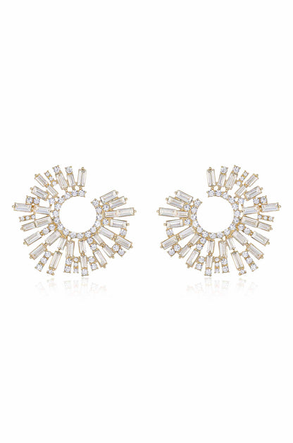 Opulent Stardust Earrings - Black Crystal with 18k Gold Plating | Ettika