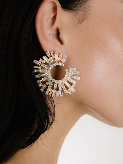 Opulent Stardust Earrings - Black Crystal with 18k Gold Plating | Ettika