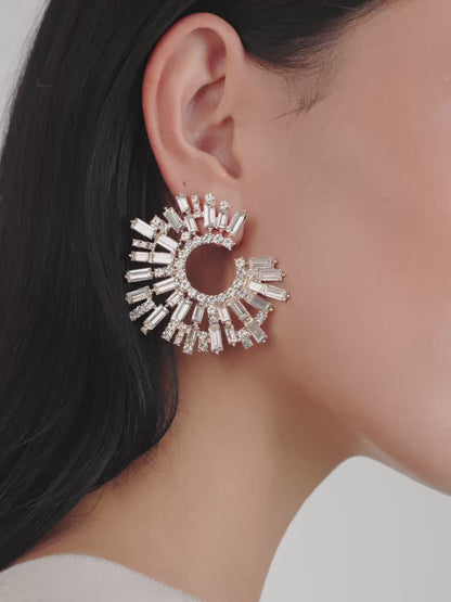 Opulent Stardust Earrings - Black Crystal with 18k Gold Plating | Ettika