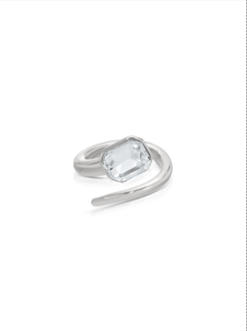 Emerald Deco Wrap Ring - Emerald Crystal with 18k Gold Plating | Ettika