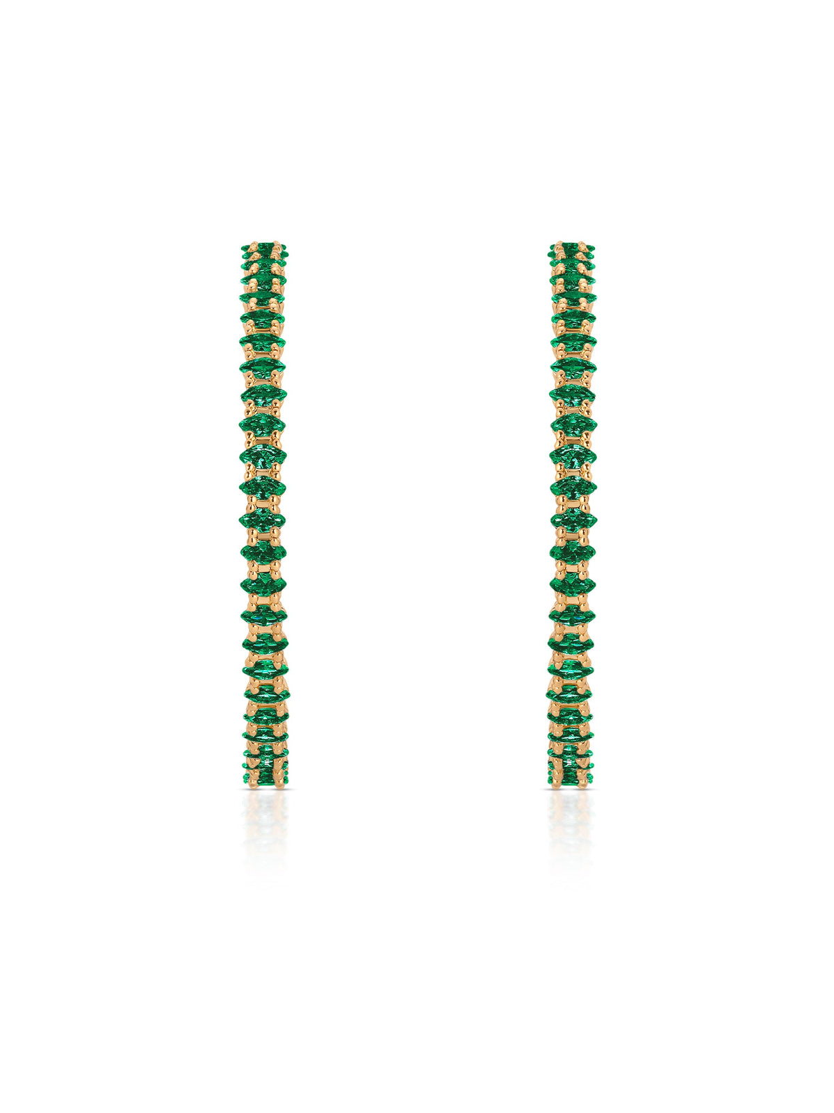 Emerald Marquise Hoops - Emerald Crystal with 18k Gold Plating | Ettika