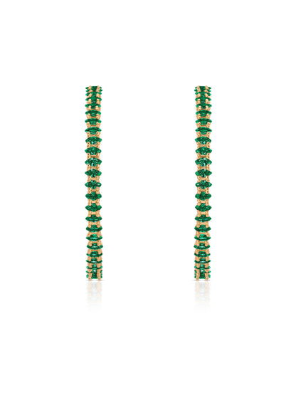 Emerald Marquise Hoops - Emerald Crystal with 18k Gold Plating | Ettika