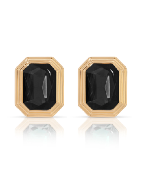 Emerald Deco Earrings - Emerald Crystal with 18k Gold Plating | Ettika