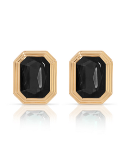 Emerald Deco Earrings - Emerald Crystal with 18k Gold Plating | Ettika