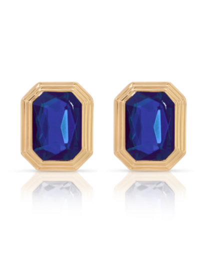Emerald Deco Earrings - Emerald Crystal with 18k Gold Plating | Ettika