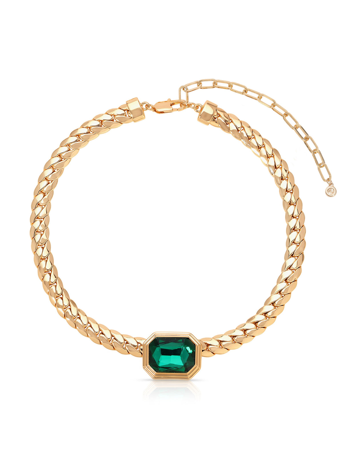 Emerald Deco Necklace - Emerald Crystal with 18k Gold Plating | Ettika
