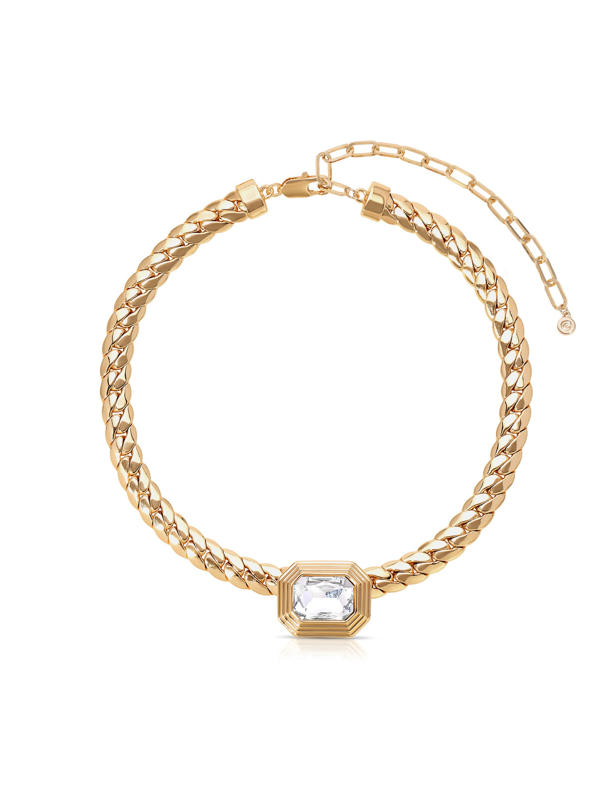 Emerald Deco Necklace - Emerald Crystal with 18k Gold Plating | Ettika
