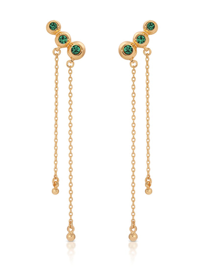 Emerald City Waterfall Earrings - Emerald Crystal with 18k Gold Plating | Ettika