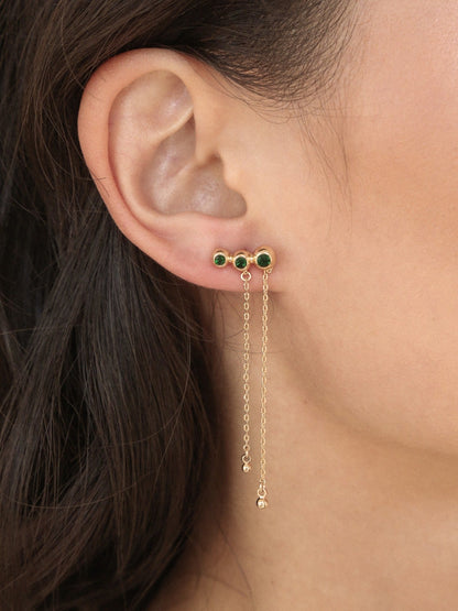 Emerald City Waterfall Earrings - Emerald Crystal with 18k Gold Plating | Ettika