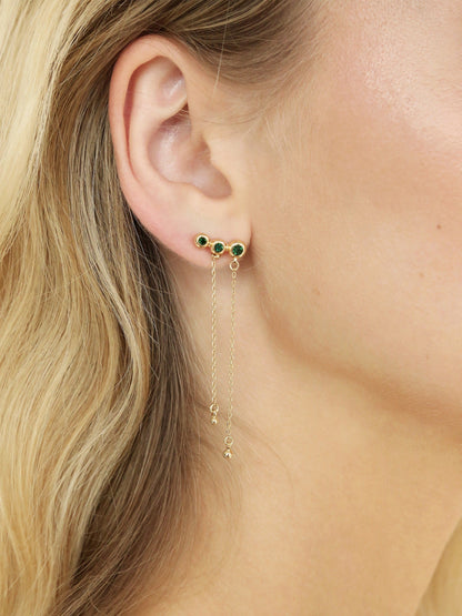 Emerald City Waterfall Earrings - Emerald Crystal with 18k Gold Plating | Ettika