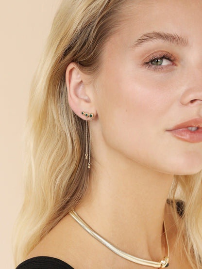 Emerald City Waterfall Earrings - Emerald Crystal with 18k Gold Plating | Ettika