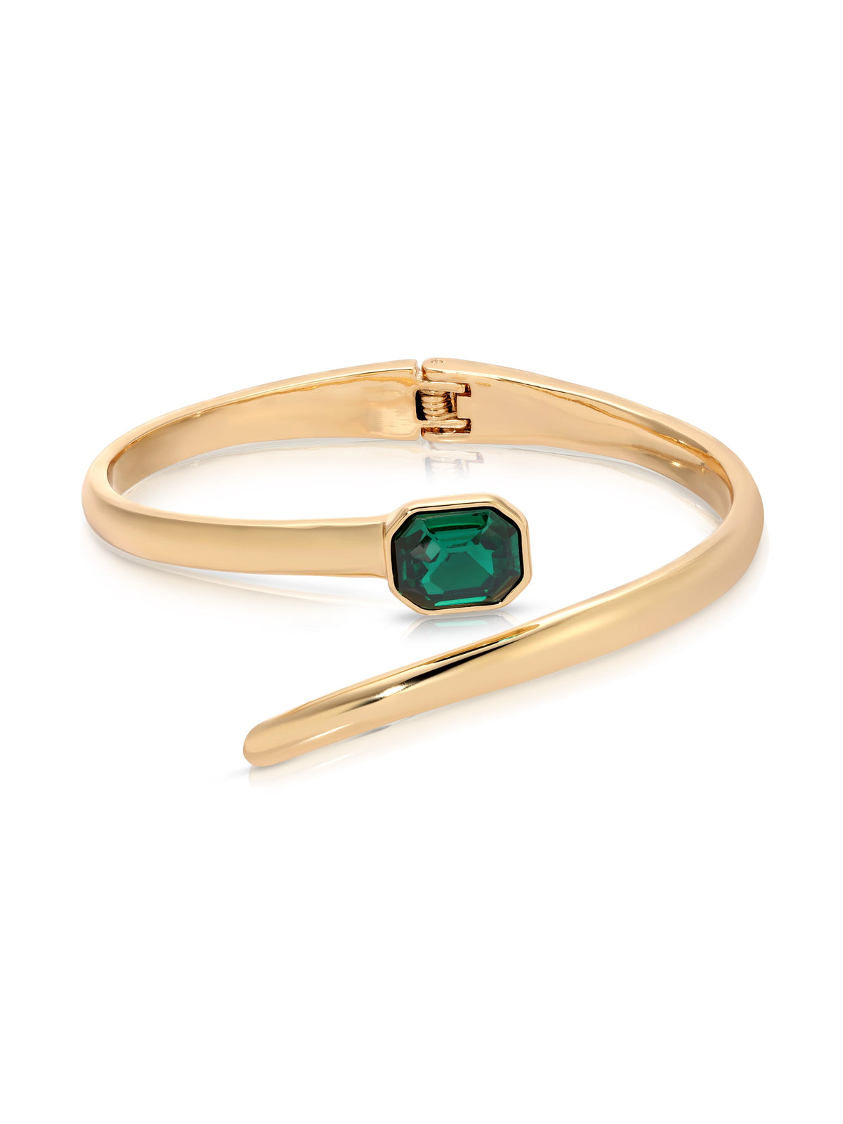 Deco Wrap Cuff - Emerald Crystal with 18k Gold Plating | Ettika