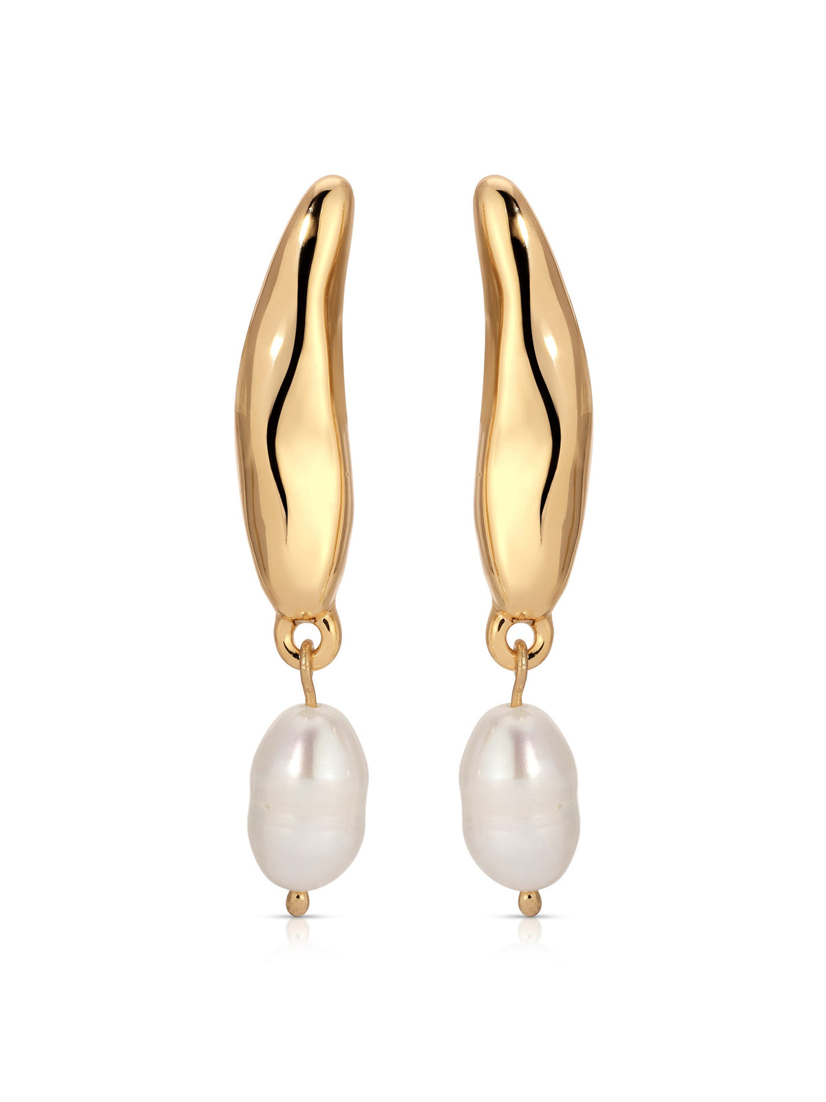 Liquid Luxe Pearl Earrings - Pearl with 18k Gold Plating | Ettika