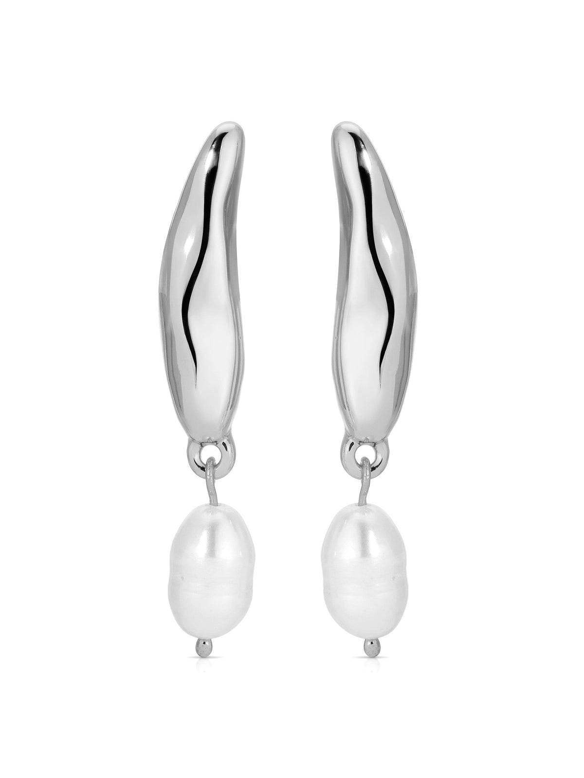 Liquid Luxe Pearl Earrings - Pearl with 18k Gold Plating | Ettika
