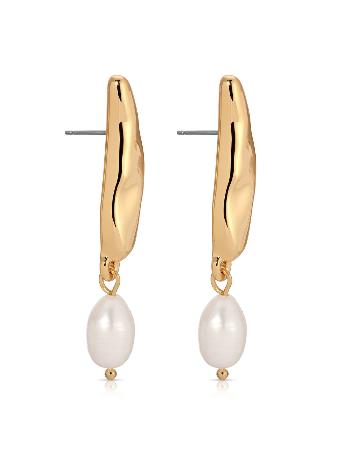 Liquid Luxe Pearl Earrings - Pearl with 18k Gold Plating | Ettika