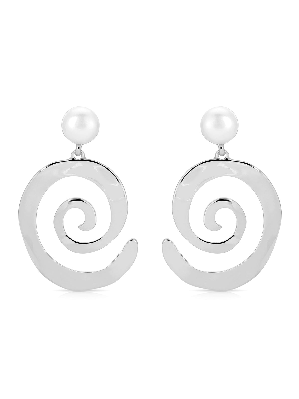 Aura Swirl Pearl Earrings - Pearl with 18k Gold Plating | Ettika