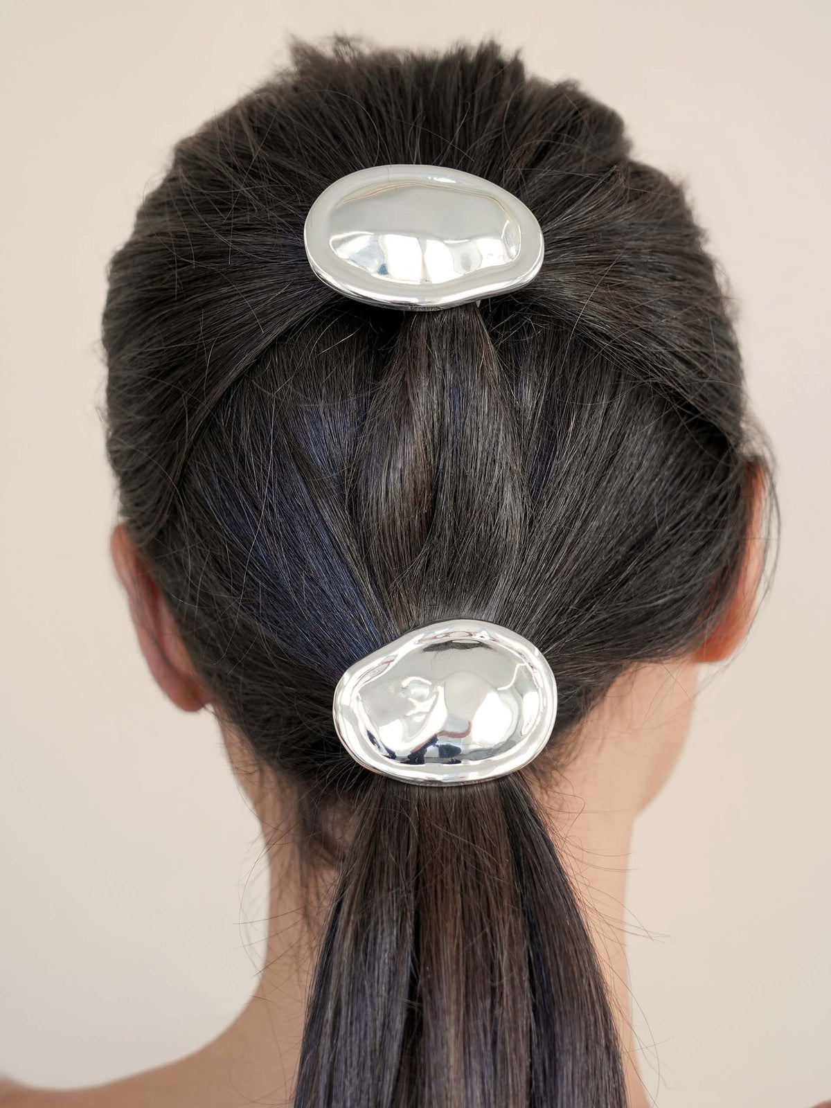 Oval Luxe Barrette - Silver Plated | Ettika