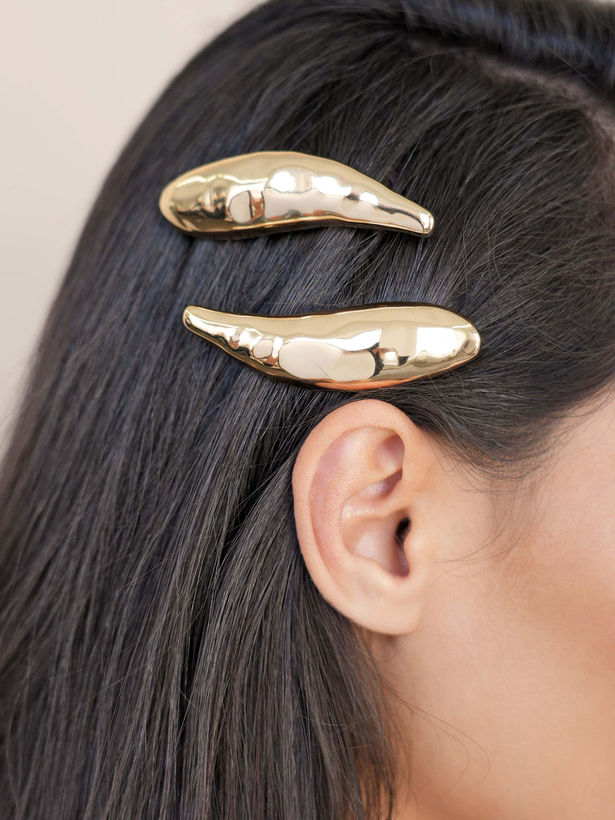 Liquid Luxe Barrette Set - Gold Tone | Ettika