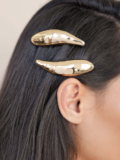Liquid Luxe Barrette Set - Gold Tone | Ettika