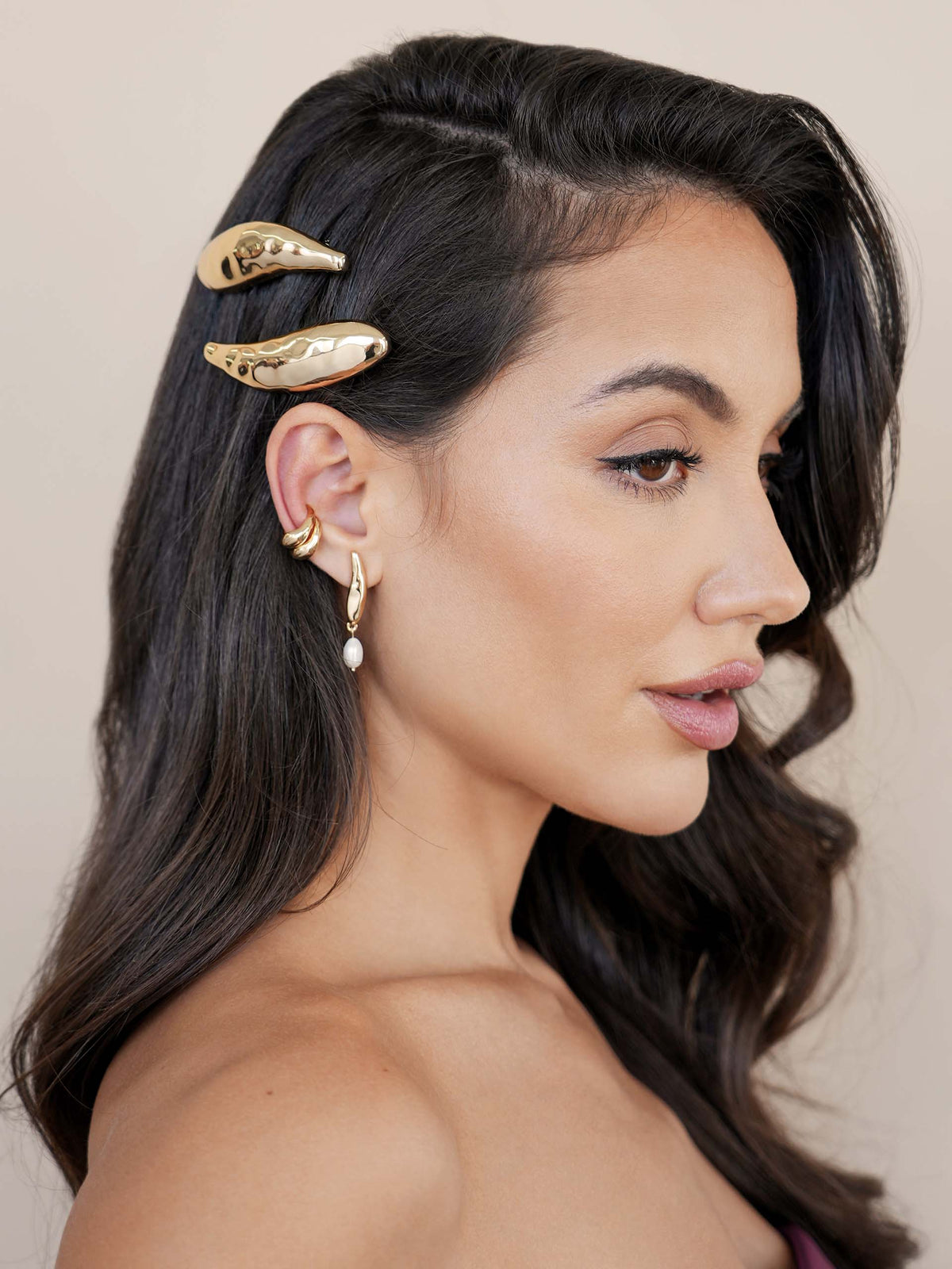 Liquid Luxe Barrette Set - Gold Tone | Ettika