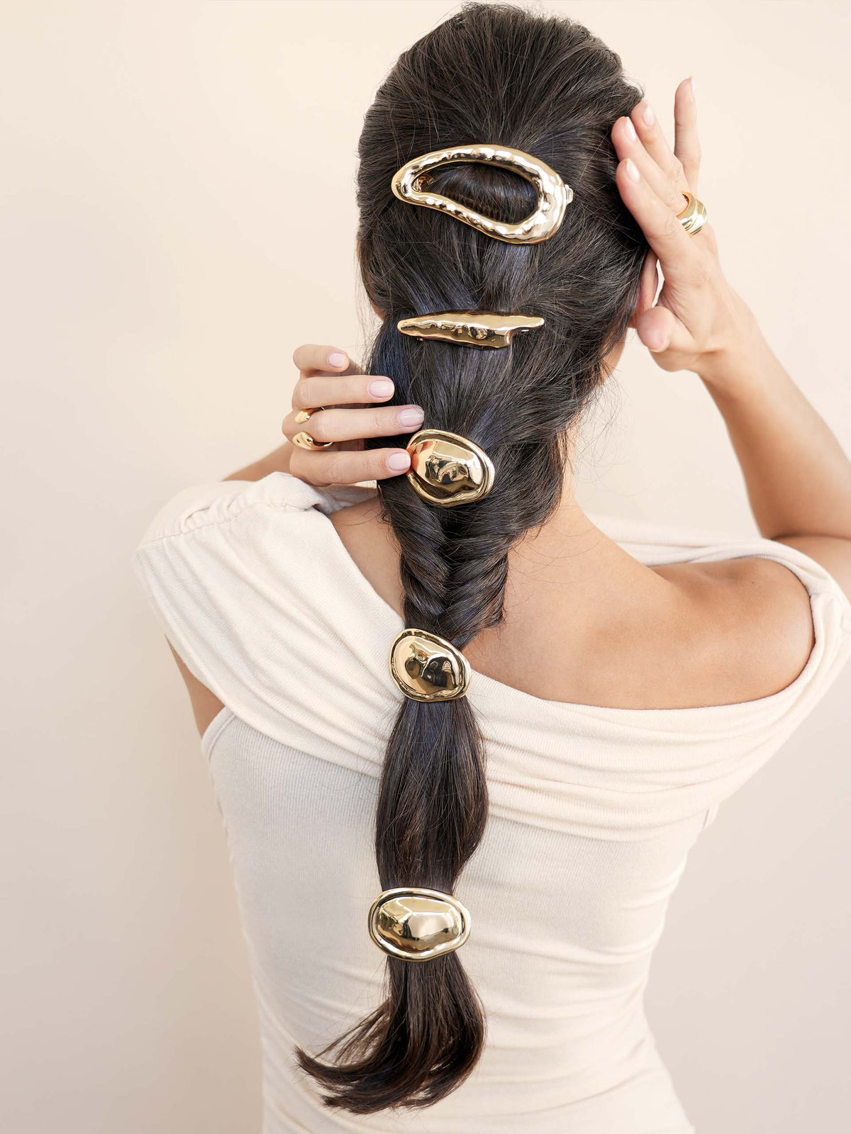 Liquid Wave Barrette - Gold Tone | Ettika