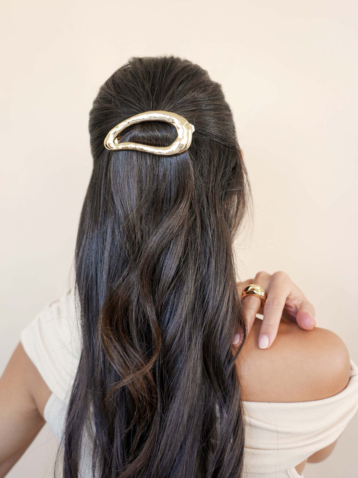 Liquid Wave Barrette - Gold Tone | Ettika