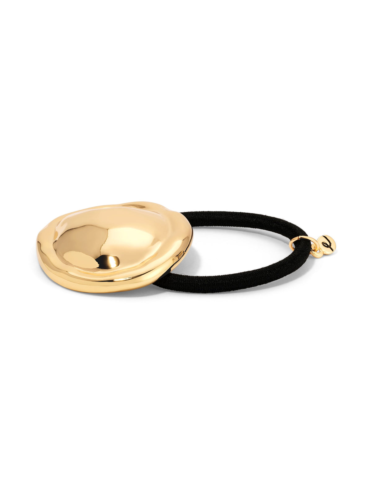 Liquid Luxe Hair Tie - Gold Tone with Black Elastic | Ettika