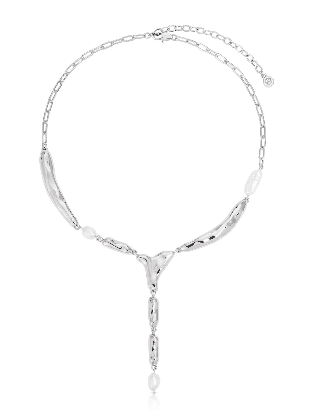 Liquid Melt and Pearl Lariat - 18k Gold Plated | Ettika