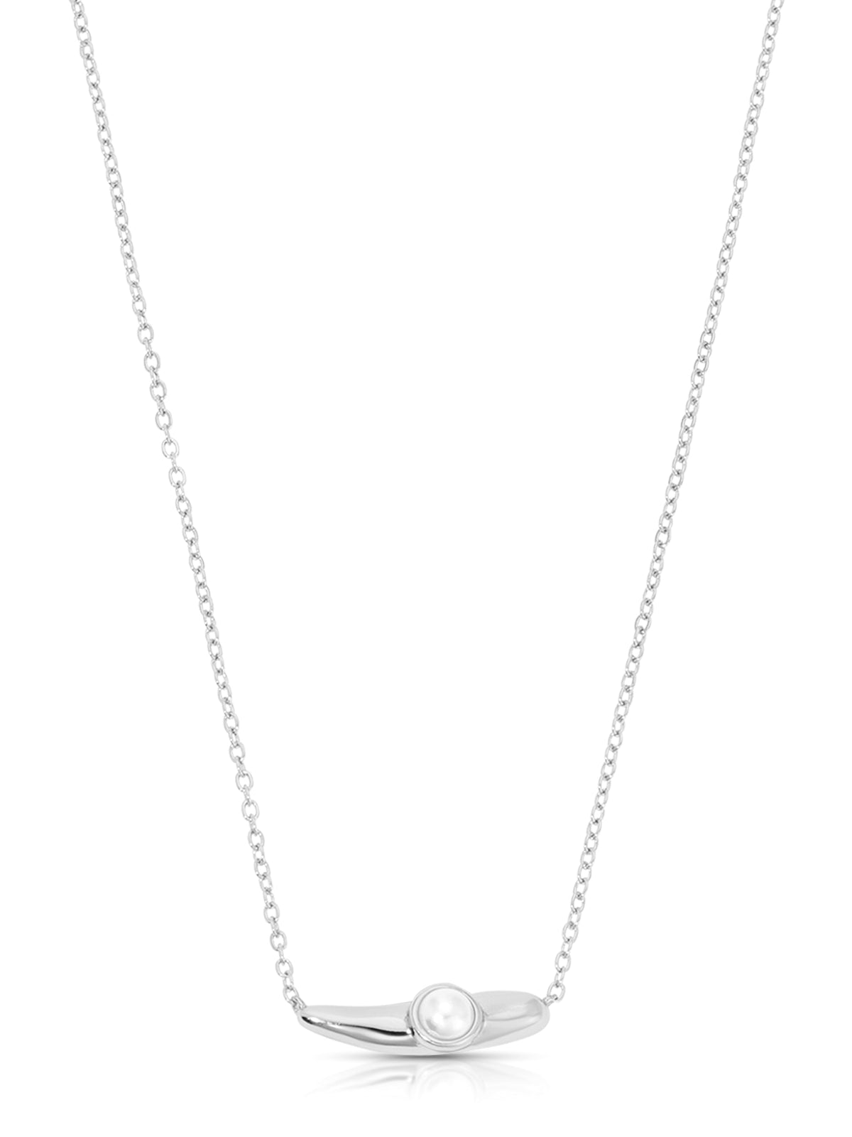 Liquid Pearl Necklace - Pearl with Silver Plating | Ettika
